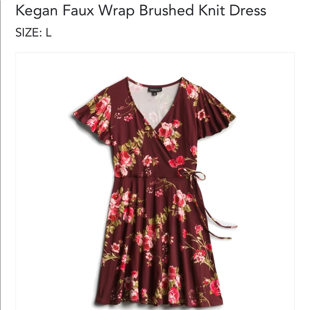 Fortune & Ivy Floral Maroon Dress